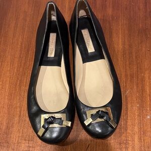 Michael Kors Black Flats with Gold Bow Detail size women’s 8